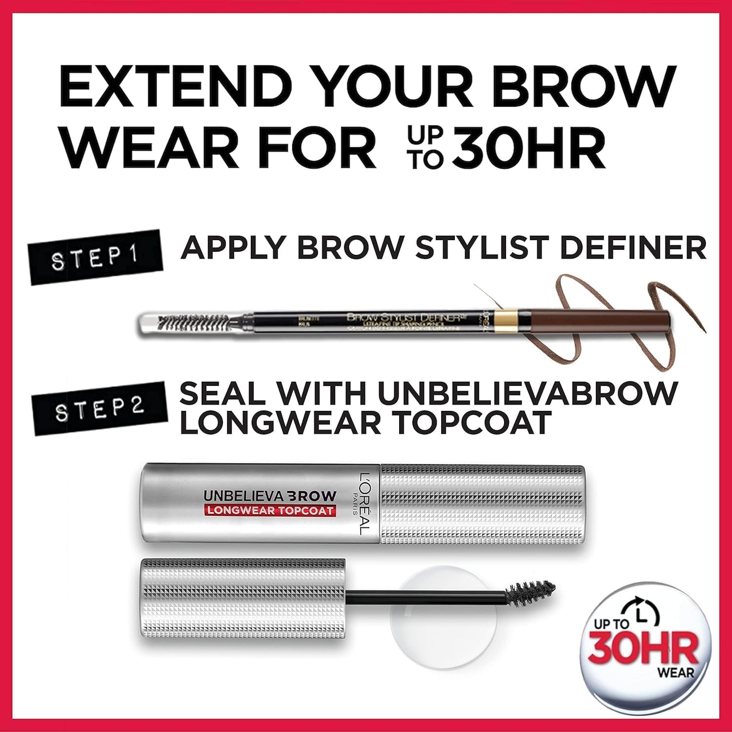 L'Oreal Paris Makeup Brow Stylist Definer Waterproof Eyebrow Pencil, Ultra-Fine Mechanical & Retractable Brow Pencil, Draws Tiny Brow Hairs & Fills in Sparse Areas & Gaps, Dark Brunette, 0.003 oz.