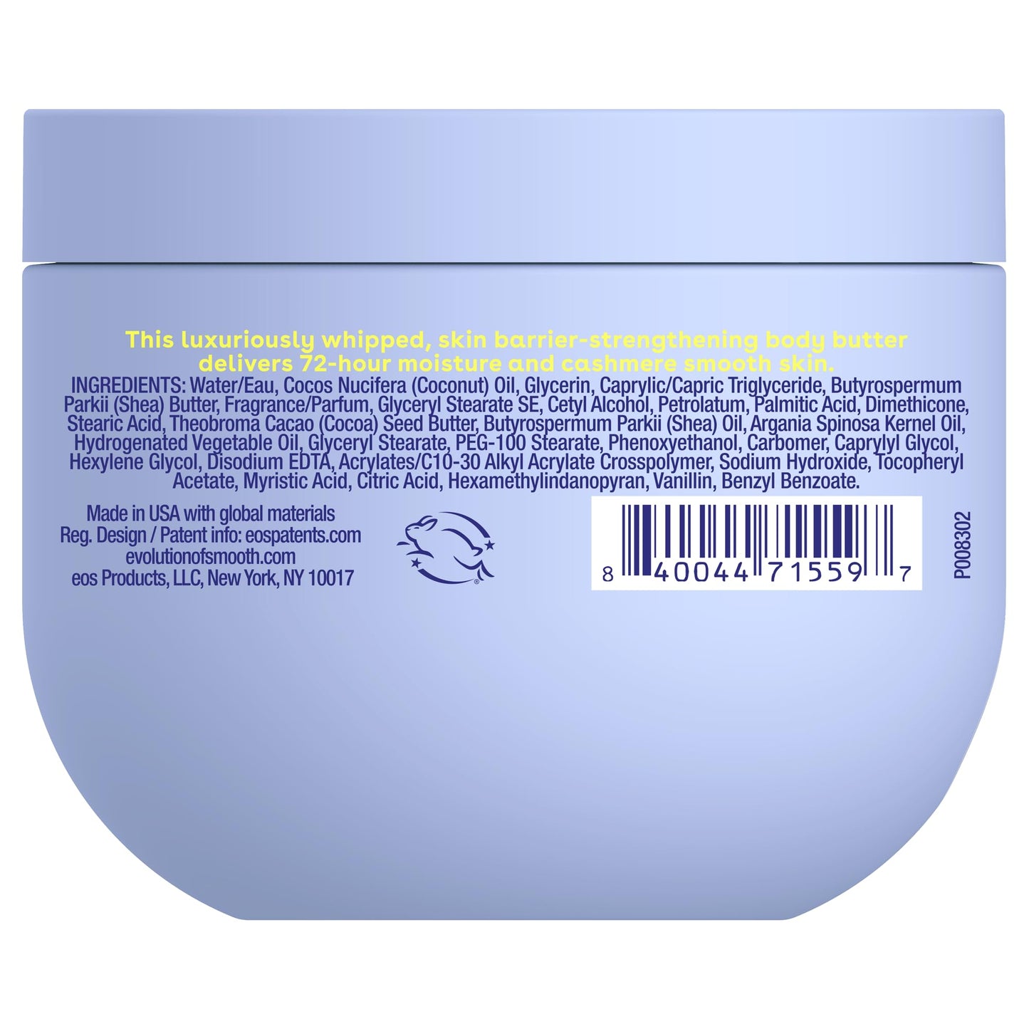eos Cashmere Whipped Oil Body Butter- Vanilla, Moisturizing Formula, 10 oz