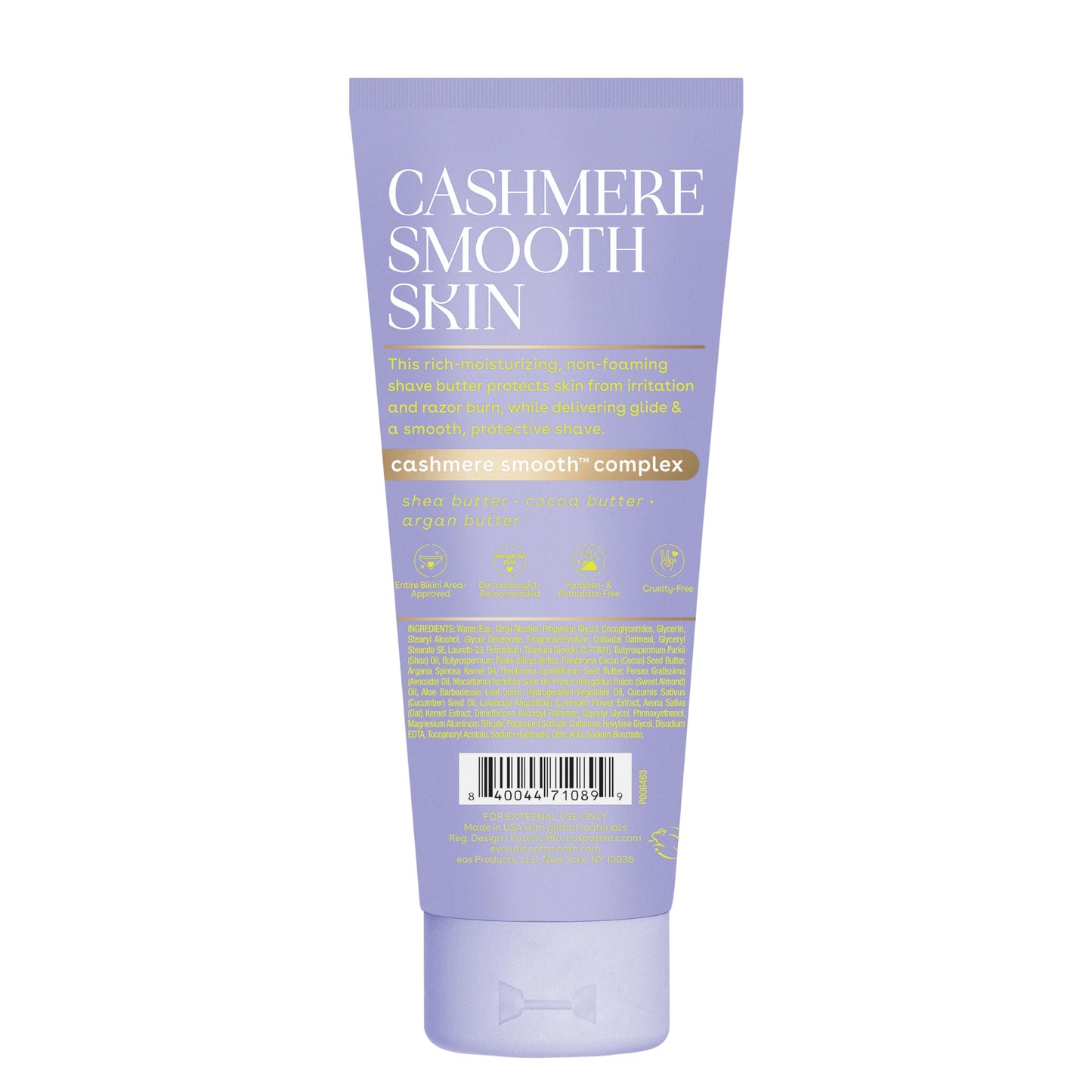 eos Cashmere Skin Collection Shave Butter - Vanilla Cashmere, Non-Foaming Moisturizing Shave Cream to Prevent Razor Burn, 7 fl oz