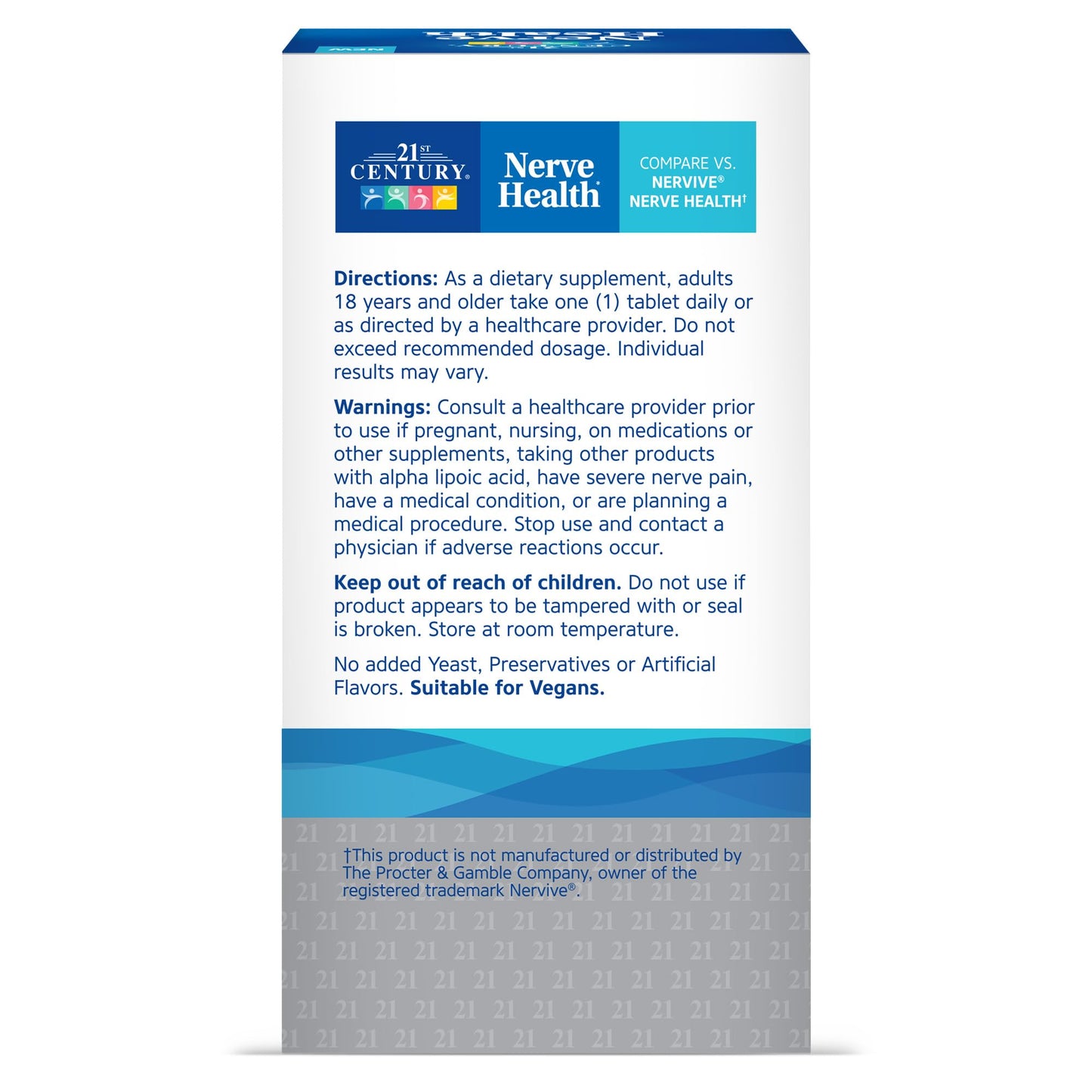21st Century Nerve Health, Alpha Lipoic Acid 300mg with B Vitamins, 30ct