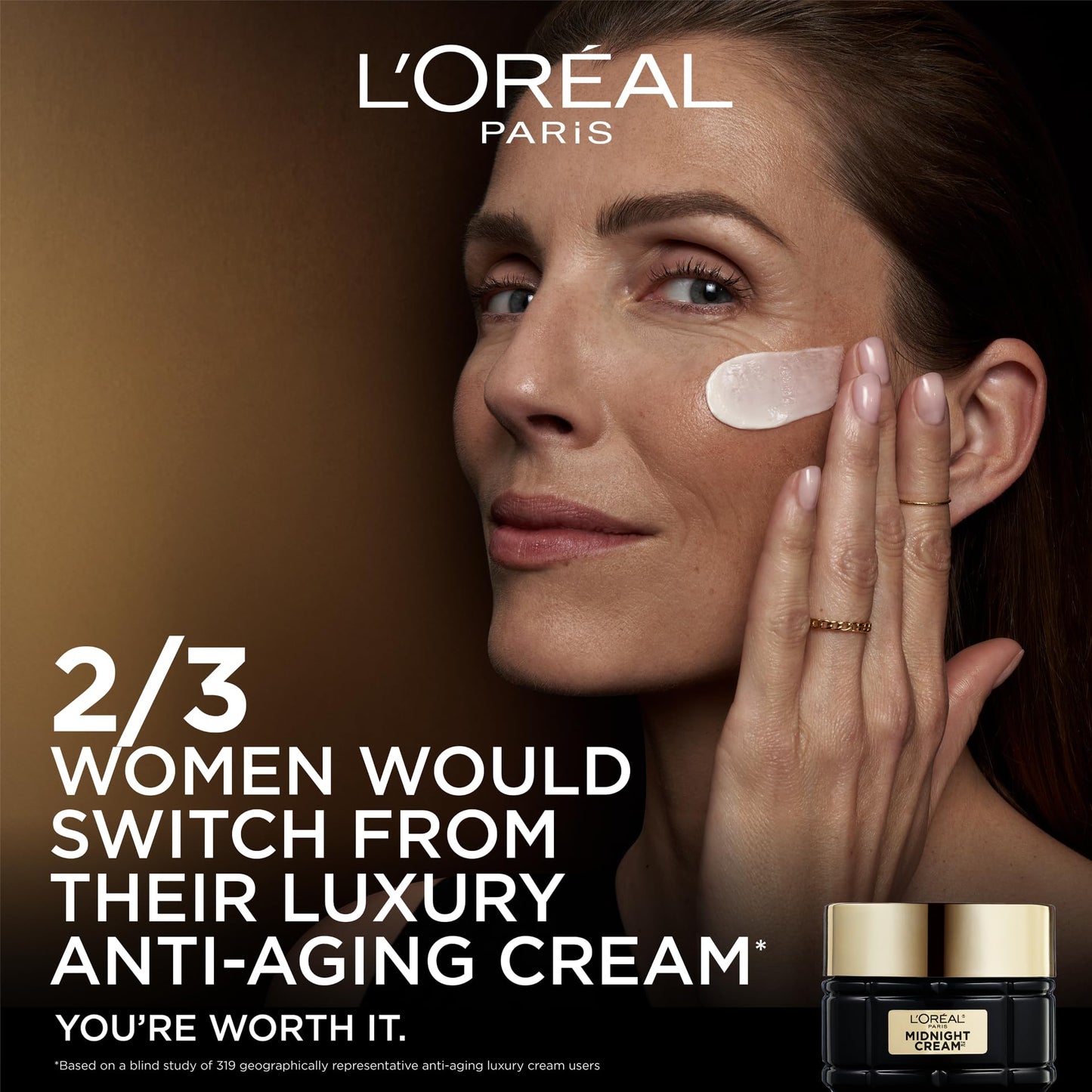 L'Oreal Paris Age Perfect Anti-Aging Midnight Cream, Face Moisturizer with Shea Butter to Reduce Wrinkles and Firm Skin, 1.7oz + Serum Sample