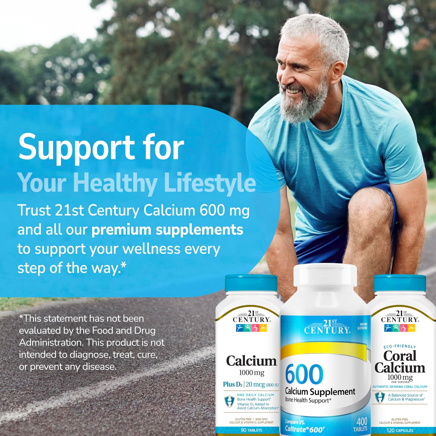 21st Century Calcium 600mg Tablets, Bone Strength Support, 400 Count