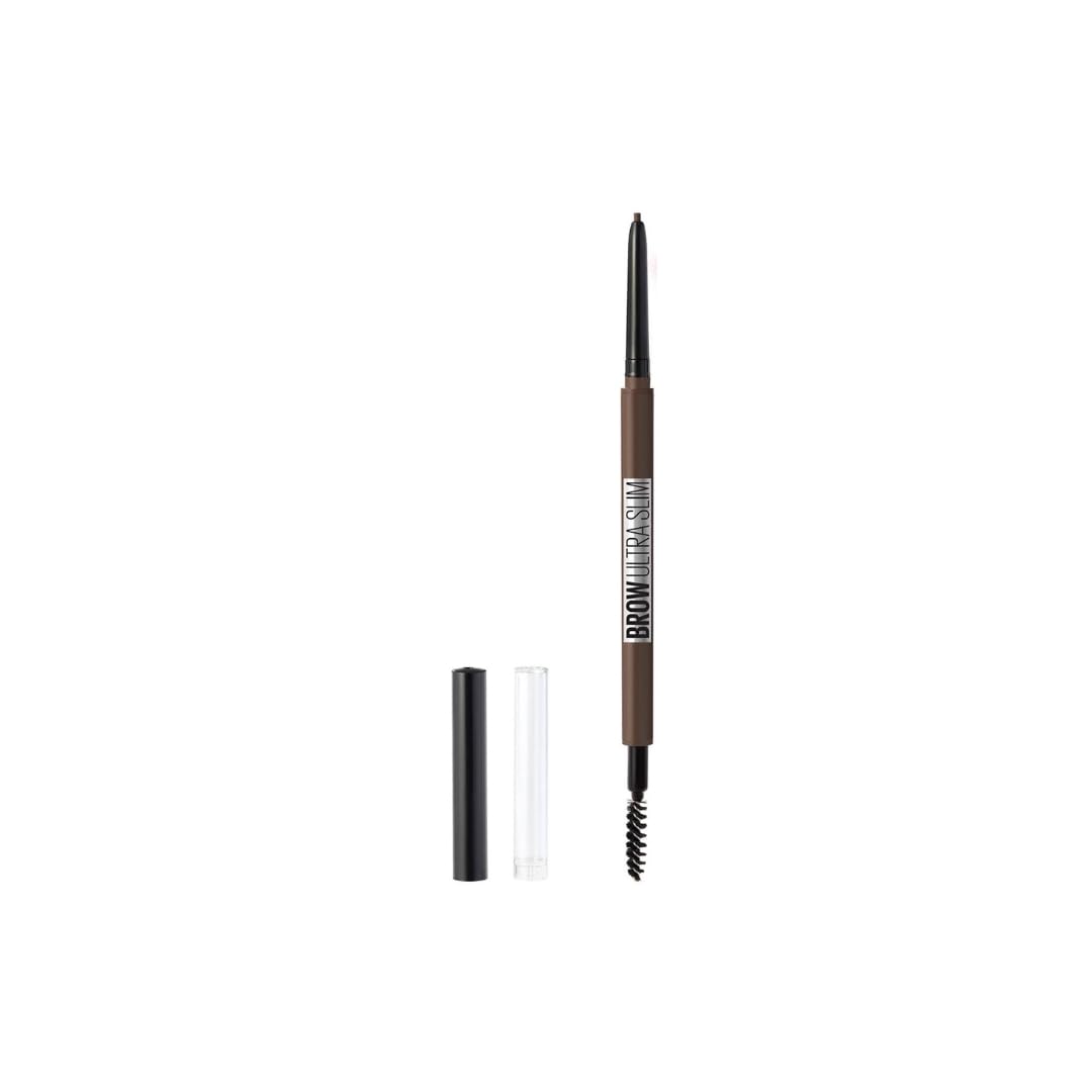 Maybelline Express Brow Ultra Slim Eyebrow Makeup, Brow Pencil with Precision Tip and Spoolie for Defined Eyebrows, Deep Brown, 1 Count