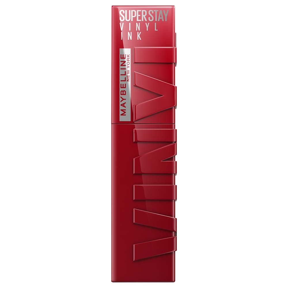 Maybelline Super Stay Vinyl Ink Longwear No-Budge Liquid Lipcolor Makeup, Highly Pigmented Color and Instant Shine, Lippy, Cranberry Red Lipstick, 0.14 fl oz, 1 Count