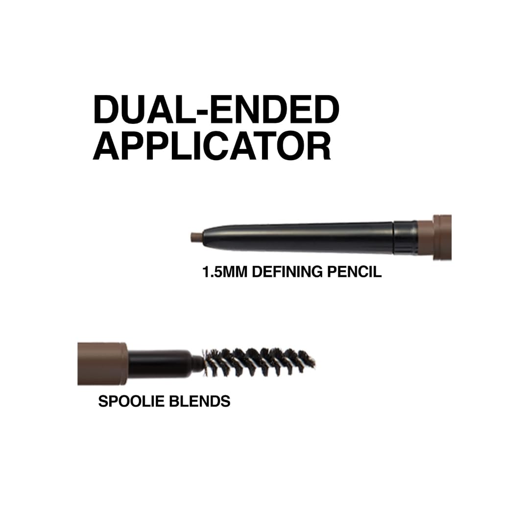 Maybelline Express Brow Ultra Slim Eyebrow Makeup, Brow Pencil with Precision Tip and Spoolie for Defined Eyebrows, Deep Brown, 1 Count