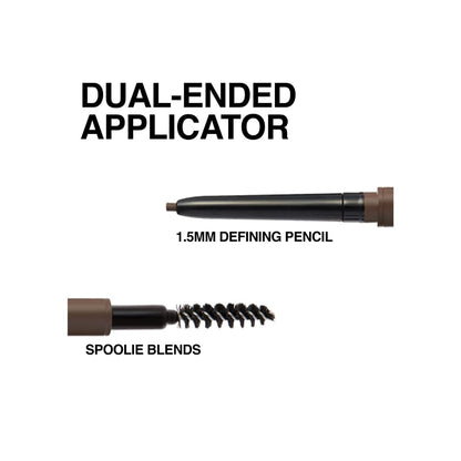 Maybelline Express Brow Ultra Slim Eyebrow Makeup, Brow Pencil with Precision Tip and Spoolie for Defined Eyebrows, Deep Brown, 1 Count