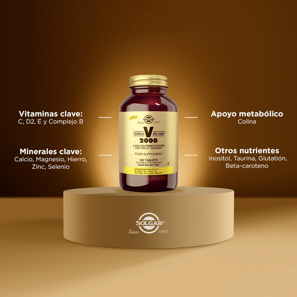 Solgar Formula VM-2000 (Multinutrient System), 180 Tablets - Contains Zinc