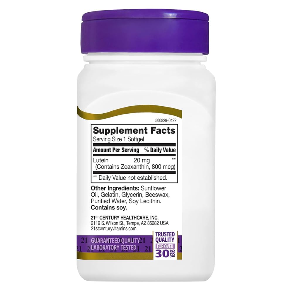 21st Century Lutein, 20 mg, 60 Softgels