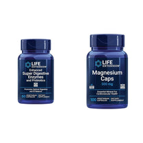 Life Extension 60 Vegetarian Capsules Enhanced Super Digestive Enzymes & Probiotics and 100 Magnesium Capsules for Heart, Bone, Metabolism Support