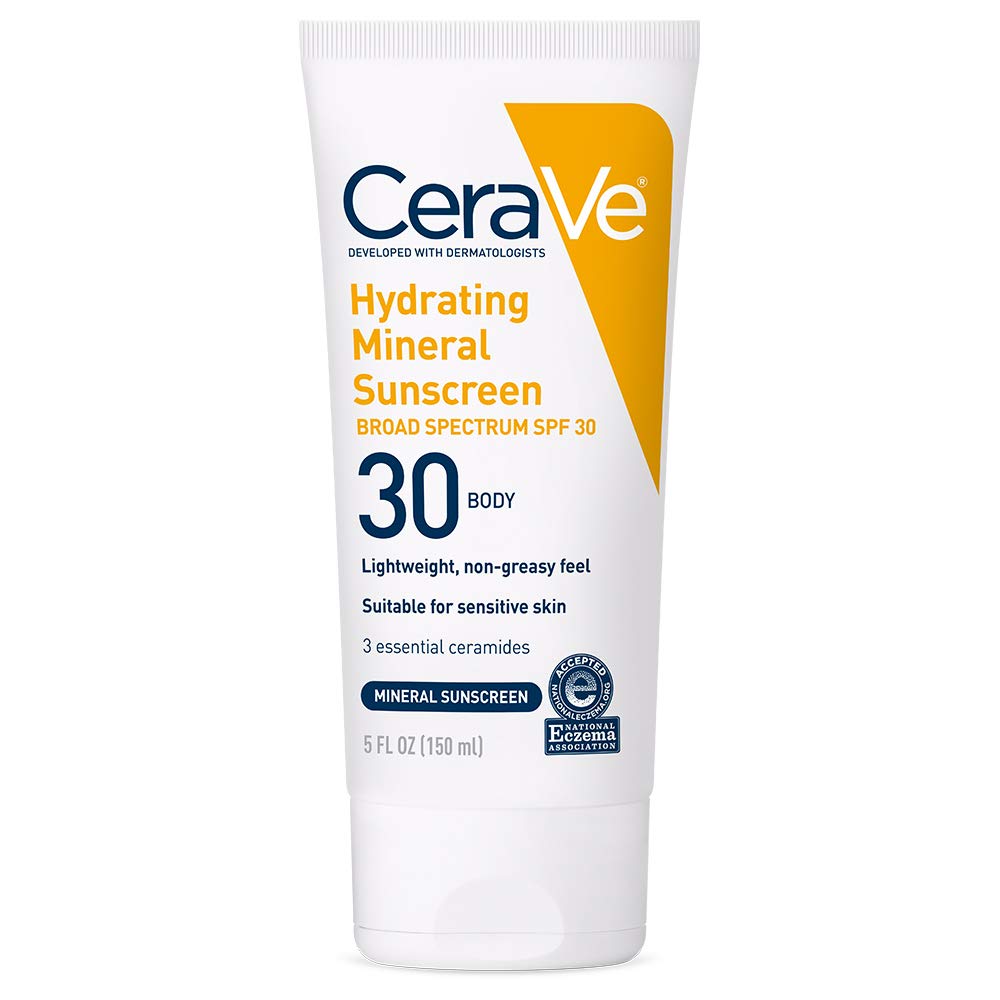 CeraVe Hydrating Mineral Sunscreen SPF 30 with Hyaluronic Acid, 5oz
