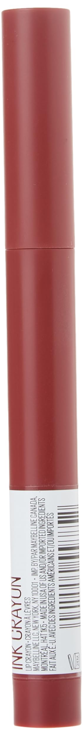 Maybelline Super Stay Ink Crayon Lipstick Makeup, Precision Tip Matte Lip Crayon with Built-in Sharpener, Longwear Up To 8Hrs, Make It Happen, Berry Red, 1 Count