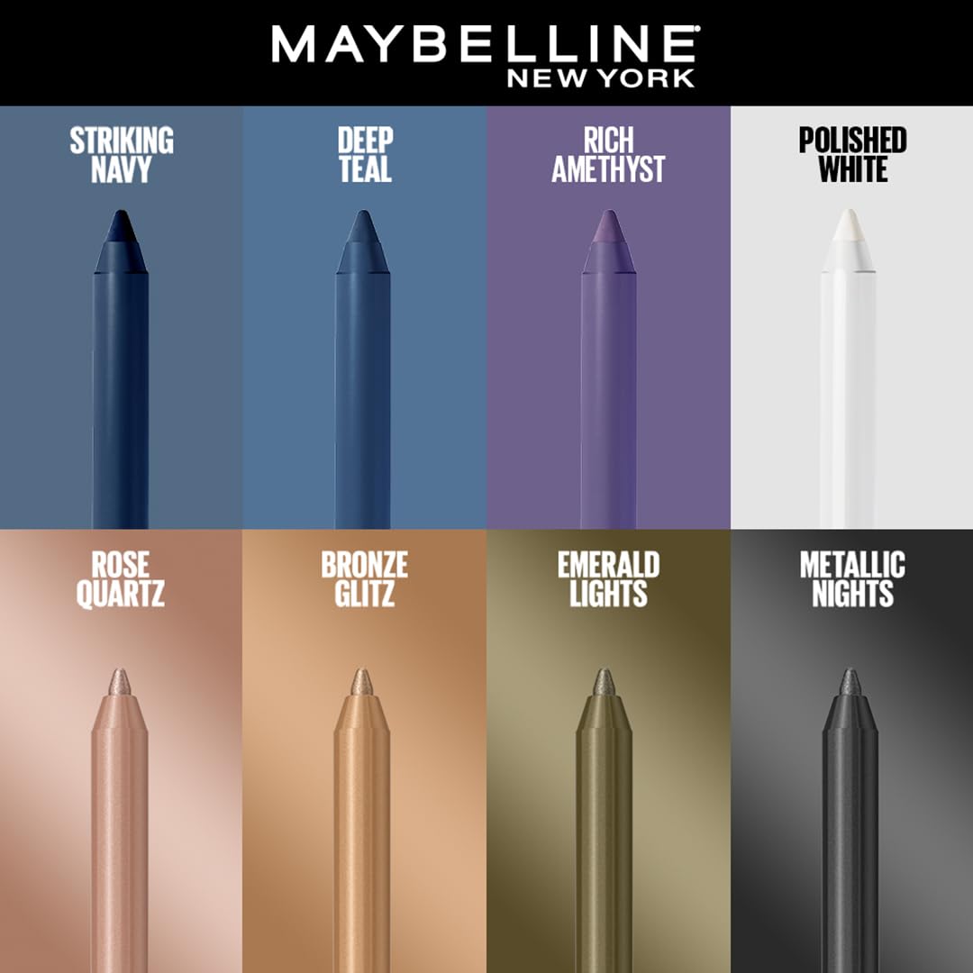 MAYBELLINE New York Tattoo Studio Long-Lasting Sharpenable Eyeliner Pencil, Glide on Smooth Gel Pigments with 36 Hour Wear, Waterproof Rose Quartz 0.04 oz