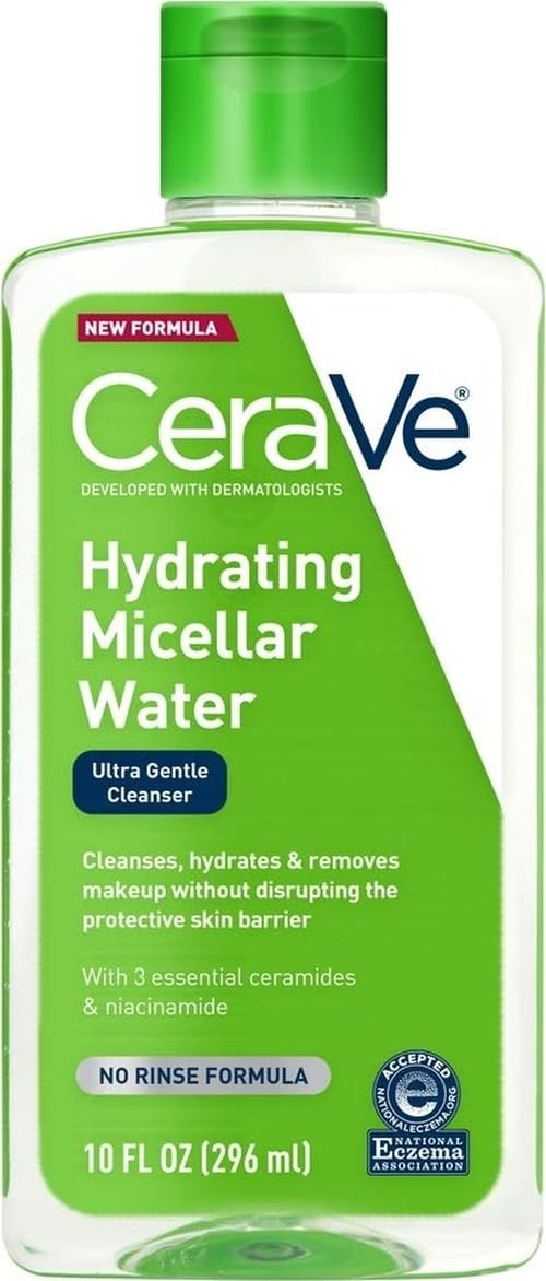 CeraVe Micellar Water, Hydrating Facial Cleanser & Eye Makeup Remover, 10oz
