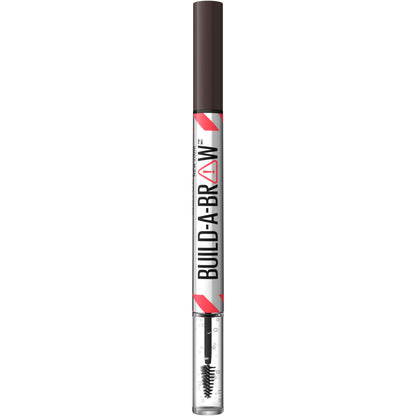 Maybelline Build-A-Brow 2-in-1 Brow Pen and Sealing Eyebrow Gel, Eyebrow Makeup for Real-Looking, Fuller Brows, Ash Brown, 1 Count