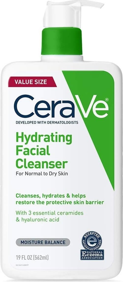 CeraVe Hydrating Cleanser with Hyaluronic Acid, Face Wash for Dry Skin,19oz