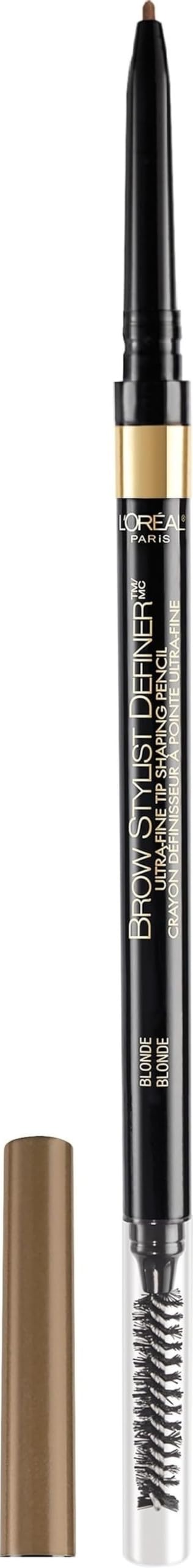 L'Oreal Paris Makeup Brow Stylist Definer Waterproof Eyebrow Pencil, Ultra-Fine Mechanical Pencil, Draws Tiny Brow Hairs and Fills in Sparse Areas and Gaps, Blonde, 0.003 Ounce (Pack of 1)