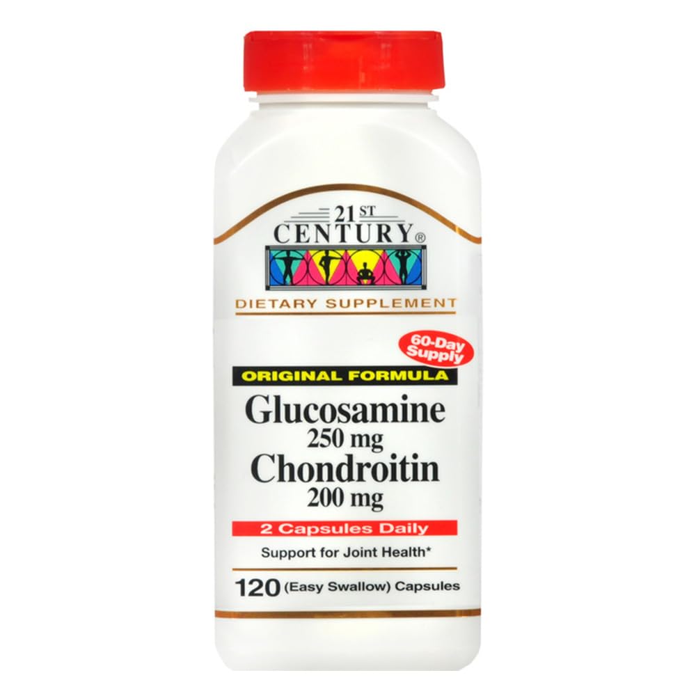 21st Century Glucosamine 250mg Chondroitin 200mg Capsules, Joints, 120