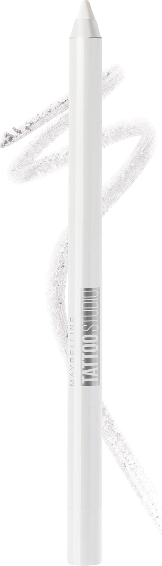 Maybelline TattooStudio Long-Lasting Sharpenable Eyeliner Pencil, Glide on Smooth Gel Pigments with 36 Hour Wear, Waterproof, Polished White, 1 Count
