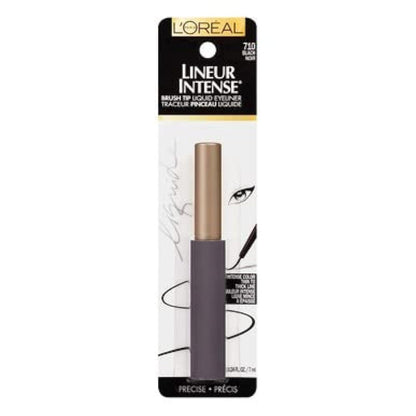 L'Oreal Paris Makeup Lineur Intense Brush Tip Liquid Eyeliner, Black, 0.24 fl oz.