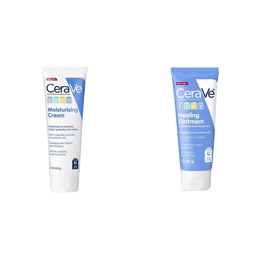 CeraVe Baby Moisturizing Cream + Healing Ointment Bundle | Gentle Skincare