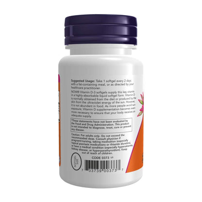 Now Foods Vitamin D3 5,000 IU, 240 softgels (Pack of 2)