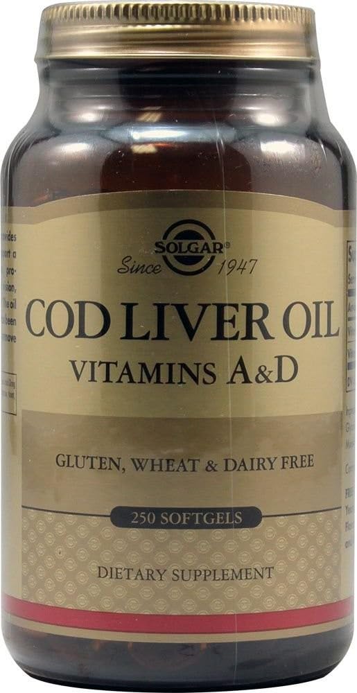 Solgar Cod Liver Oil - 250 Softgels, Pack of 2 - Provides Vitamins A & D - Non-GMO, Gluten Free - 500 Total Servings