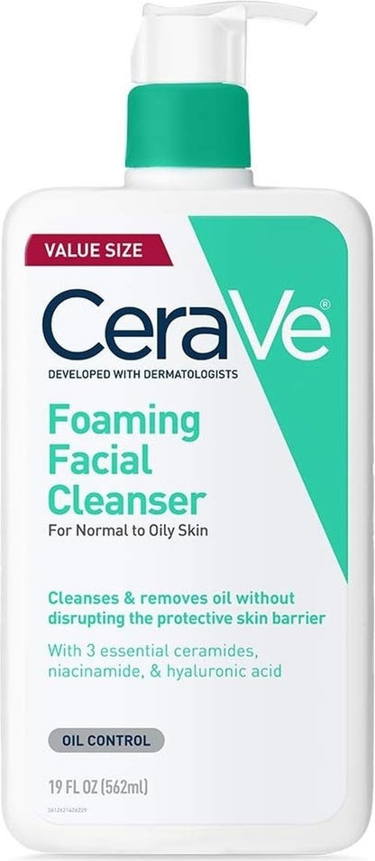 CeraVe Foaming Facial Cleanser, Face Wash for Oily Skin, 19oz