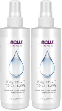 NOW Foods Solutions, Magnesium Topical Spray, from the Ancient Zechstein Seabed, Highly Concentrated, 8 Fl Oz (Pack of 2)
