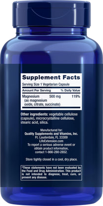 Life Extension Magnesium Caps 500mg, 270 Vegetarian Capsules