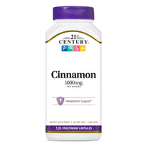 21st Century Cinnamon 1000mg Vegetarian Capsules, 120 Count