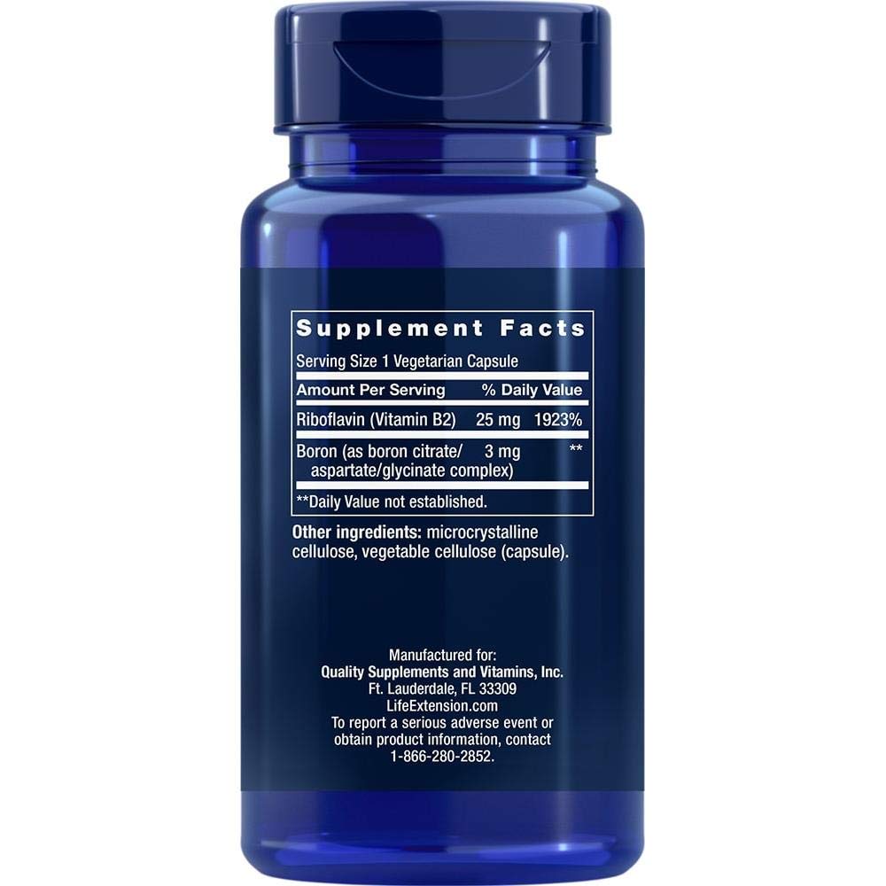 Life Extension Boron 3 mg with Vitamin B2, 100 Capsules