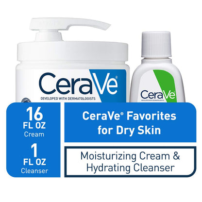 CeraVe Moisturizing Cream & Hydrating Facial Cleanser Set for Dry Skin