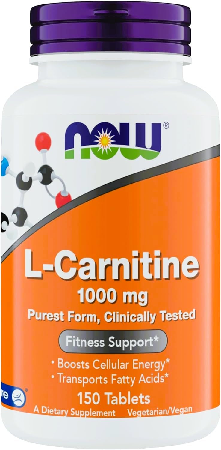 NOW Foods Supplements, L-Carnitine 1,000 mg, Purest Form, Carnipure, Amino Acid, Fitness Support, Tablets, 150 Count