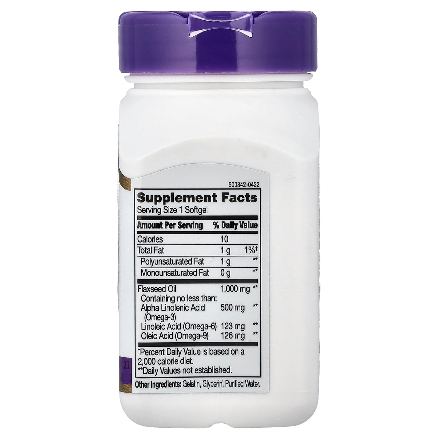 21st Century Flaxseed Oil 1000mg Softgels, Plant Omega-3, 60 Count