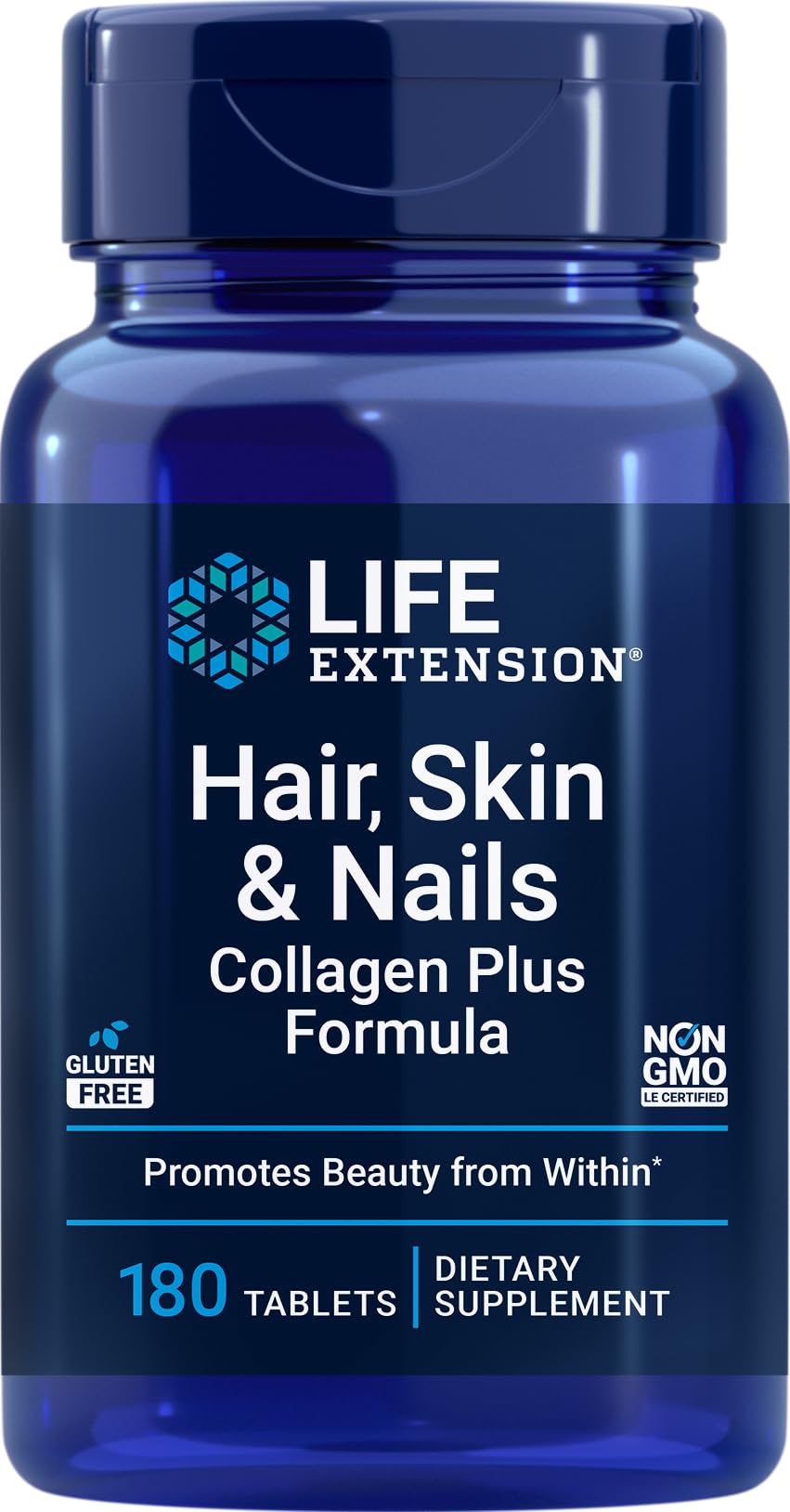 Life Extension Hair, Skin & Nails Collagen Plus Formula, 180 Tablets