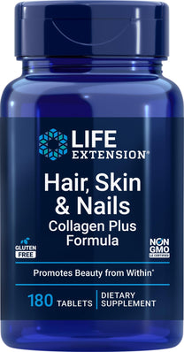 Life Extension Hair, Skin & Nails Collagen Plus Formula, 180 Tablets