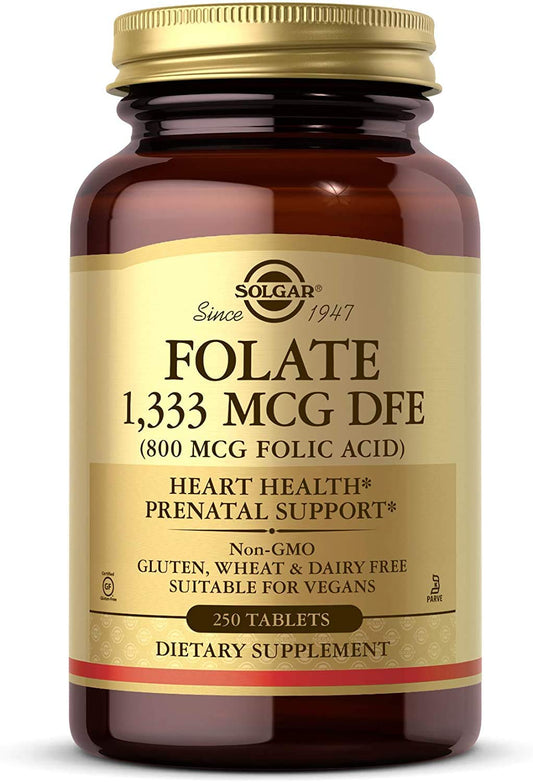 Solgar Folate 1,333 MCG Dietary Folate Equivalent, 250 Tablets