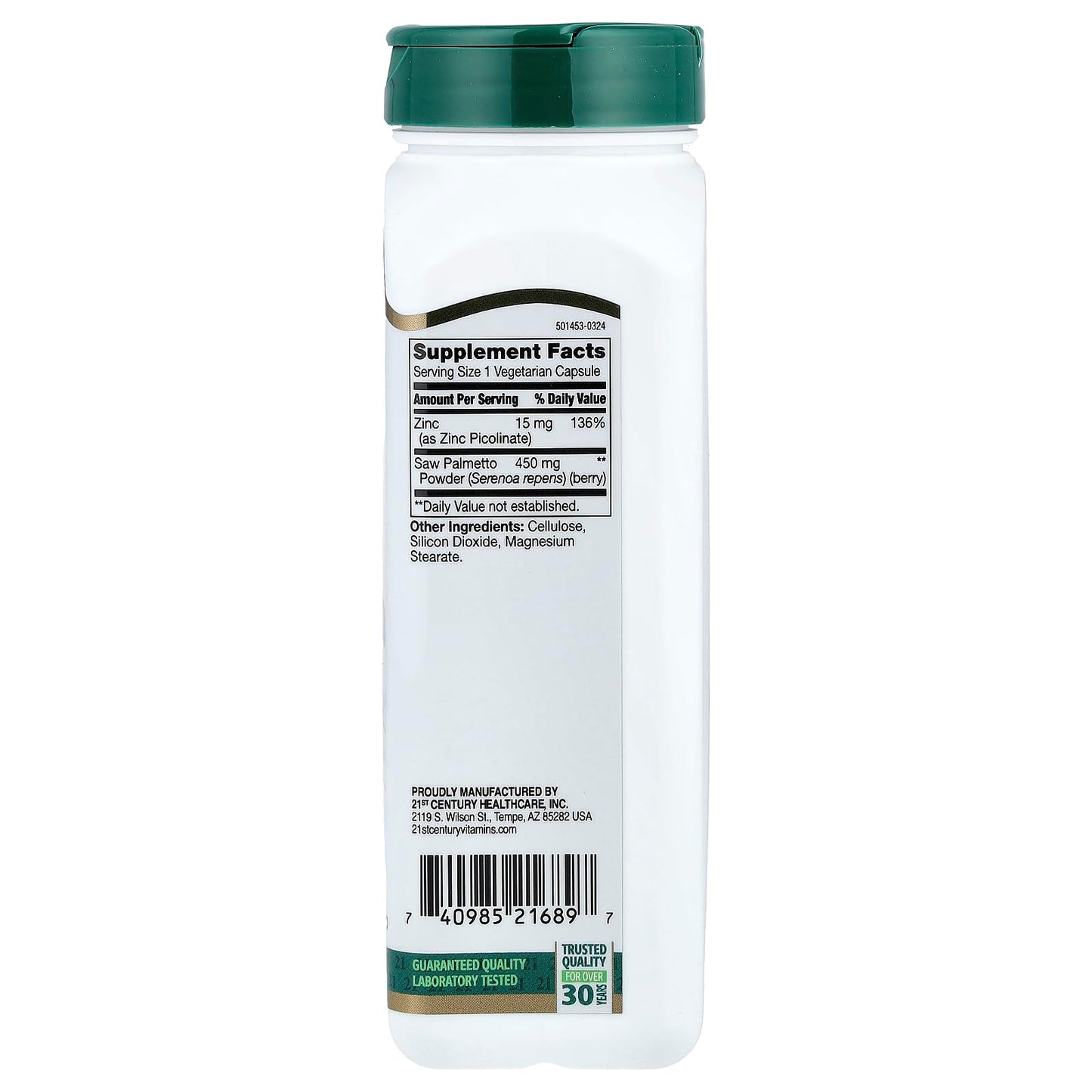 21st Century Saw Palmetto, 200 Vegetarian Capsules