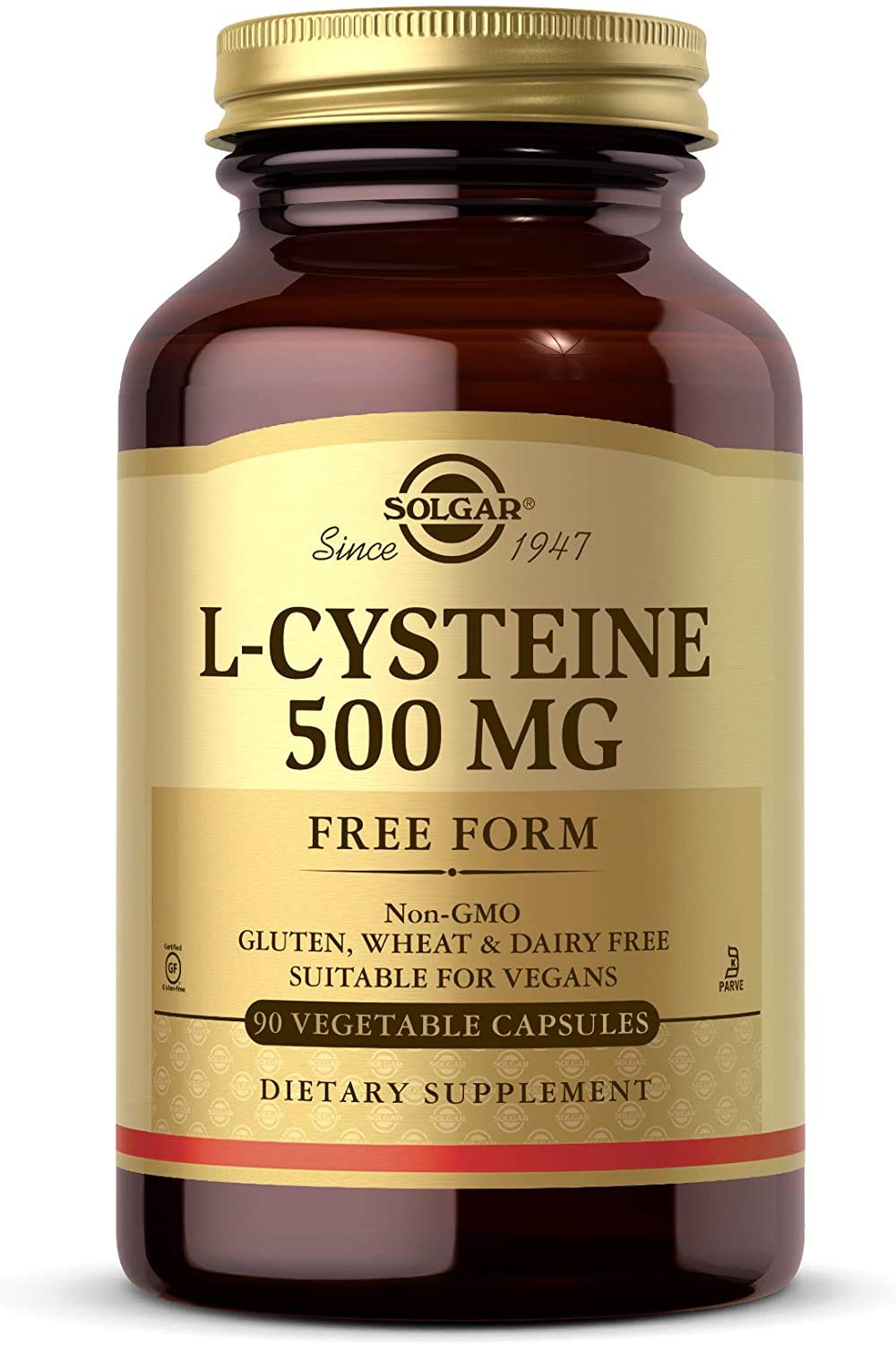 Solgar L-Cysteine 500 mg, 90 Vegetable Capsules - Free Form Amino Acid