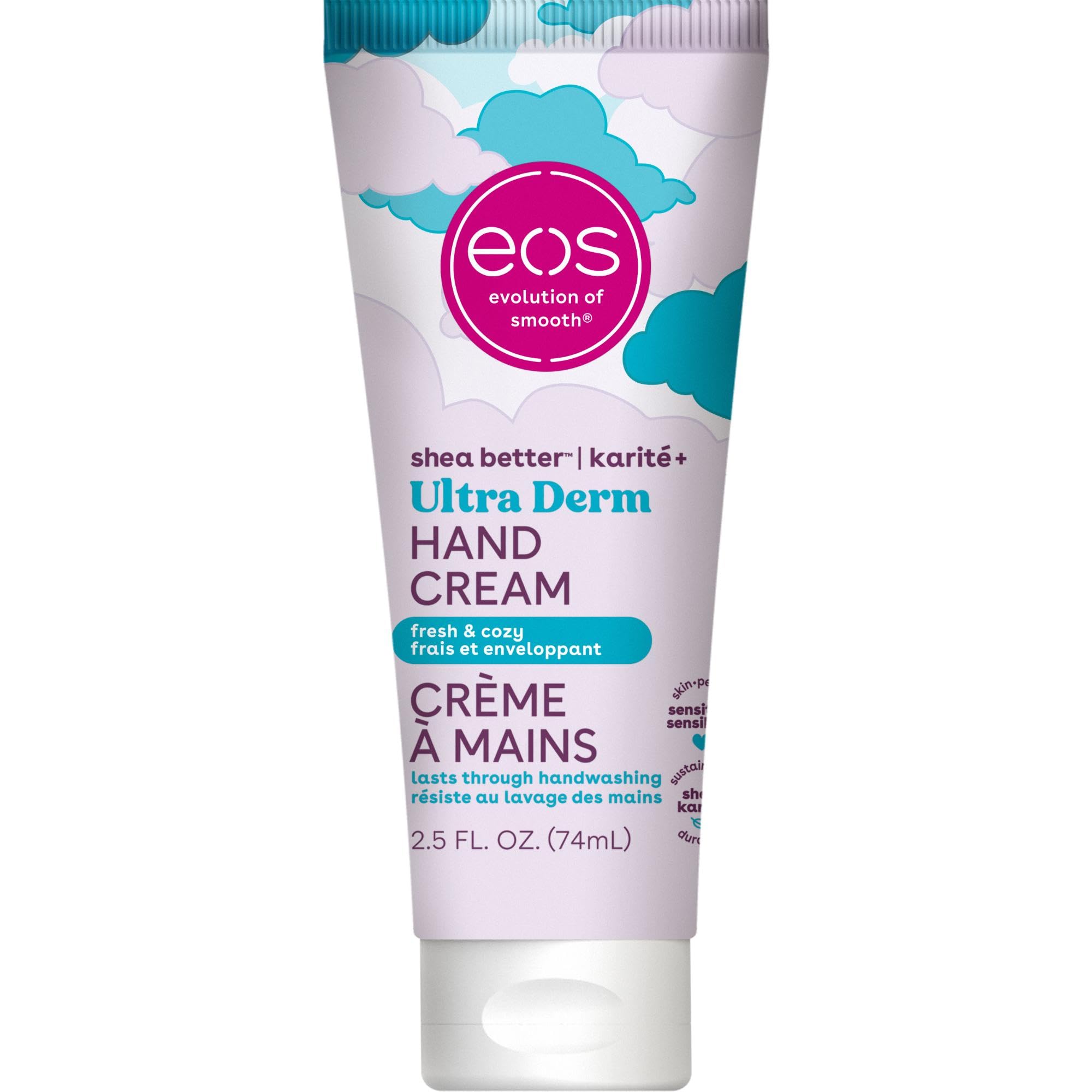 eos Shea Better Hand Cream- Fresh & Cozy, Dry Skin Relief, 2.5 oz