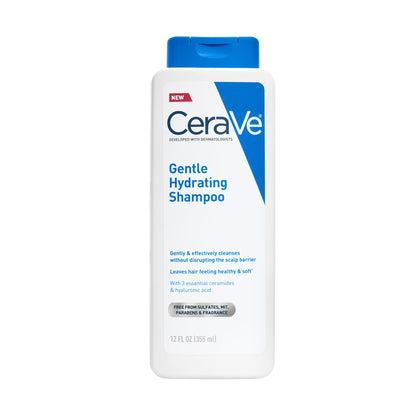 CeraVe Gentle Hydrating Shampoo with Hyaluronic Acid for Hair & Scalp, 12oz