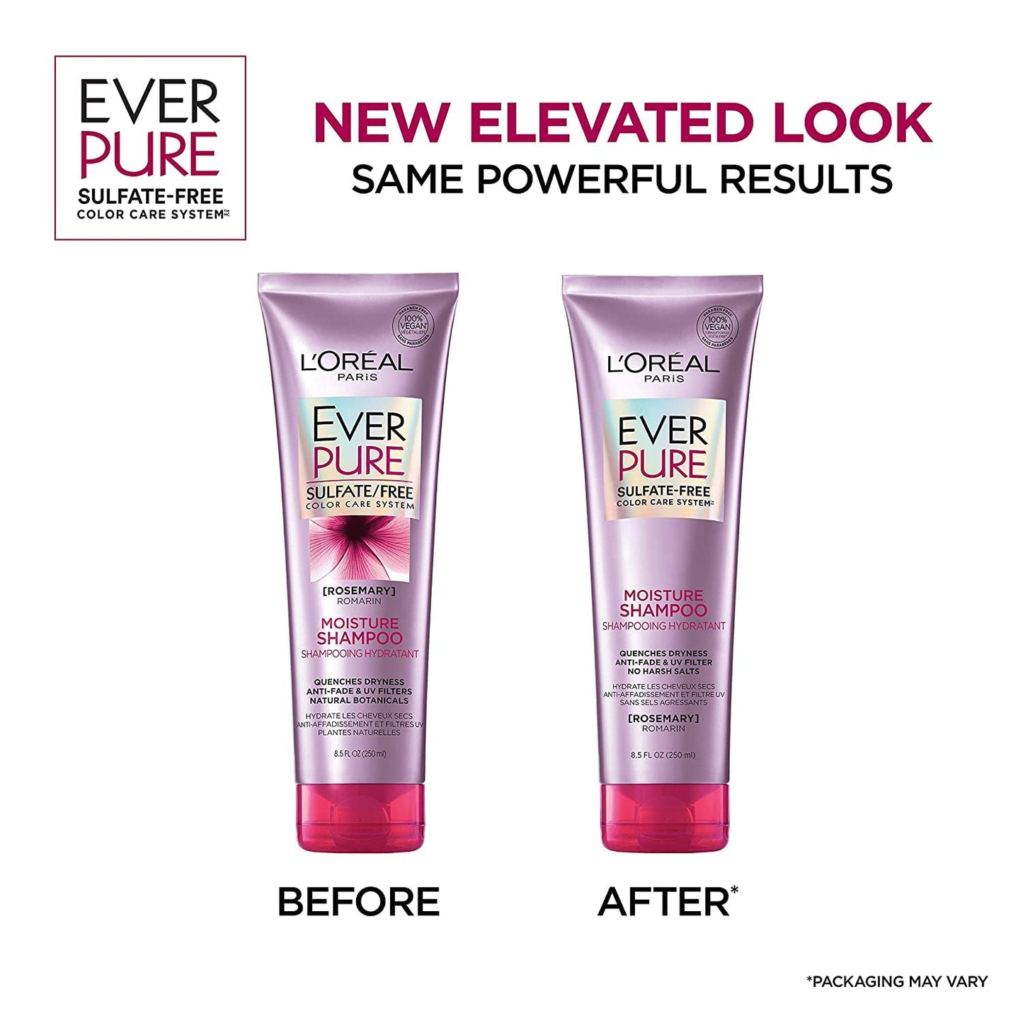 L’Oreal ParisEver Pure Moisture Shampoo Rosemary, 8.5 Fl Oz (Pack of 2)