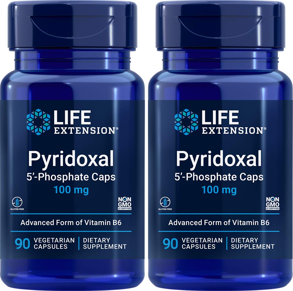 Life Extension Pyridoxal-5'-Phosphate Caps 100 mg, 90 Veg Caps (Pack of 2)