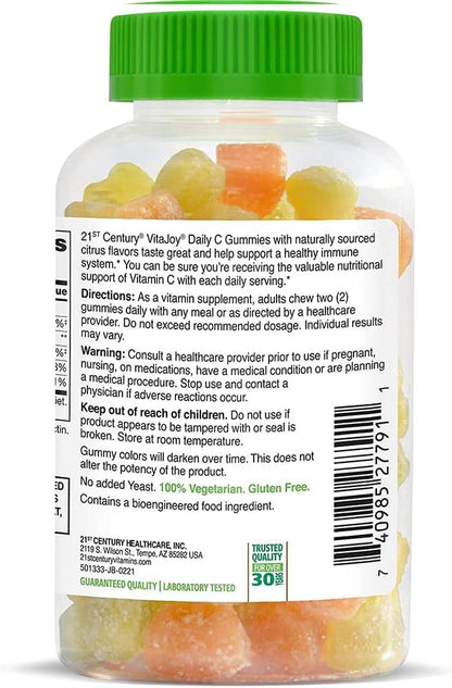21st Century VitaJoy Daily C 250mg Vitamin C Gummies, Citrus, 60 Count