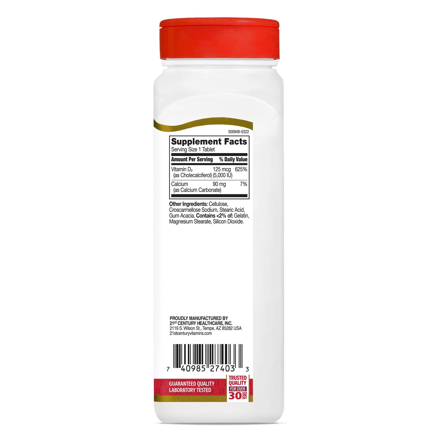 21st Century D3 5000 IU Tablets, 360 Count (Pack of 1)
