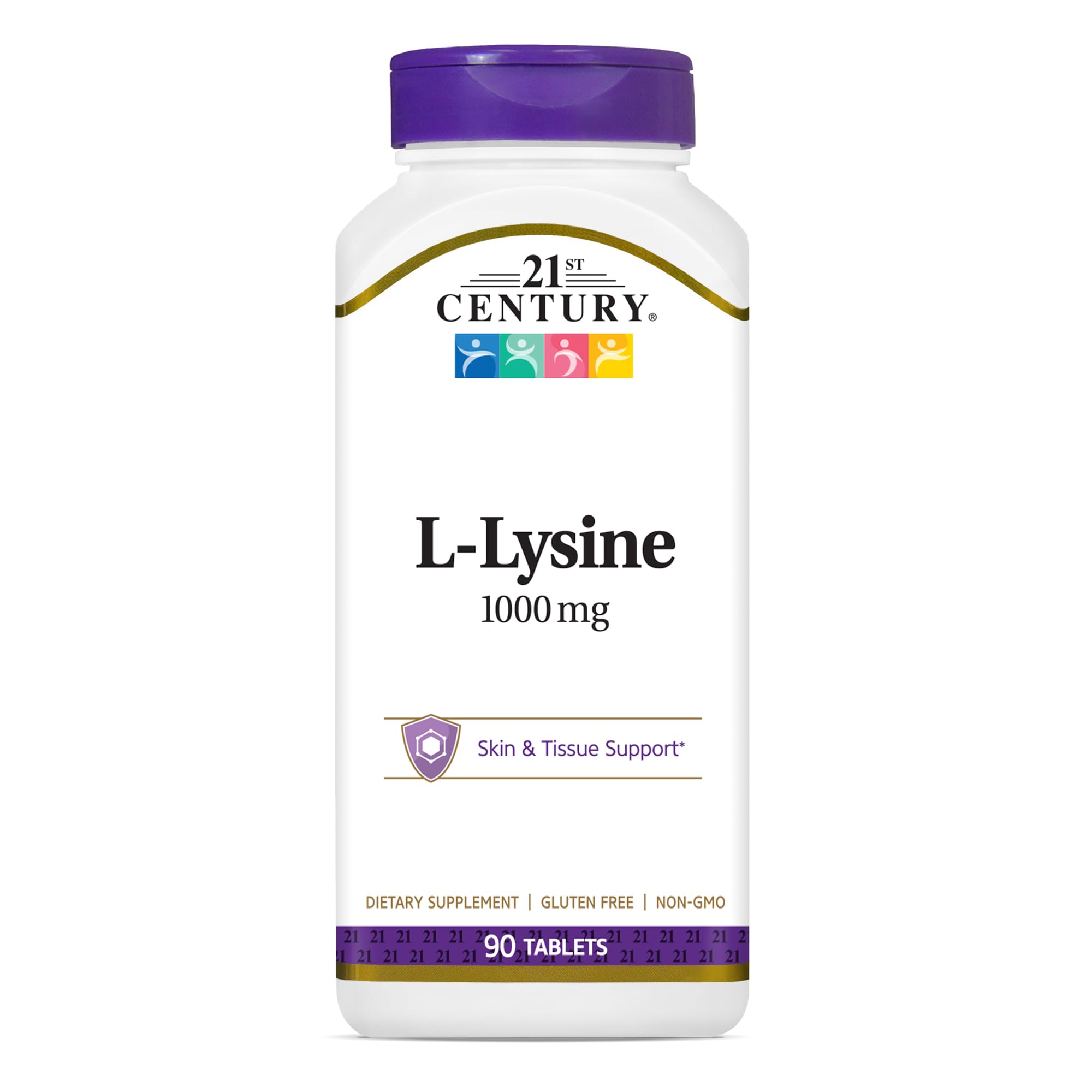 21st Century L-Lysine 1000mg Tablets, Essential Amino Acid, 90 Count