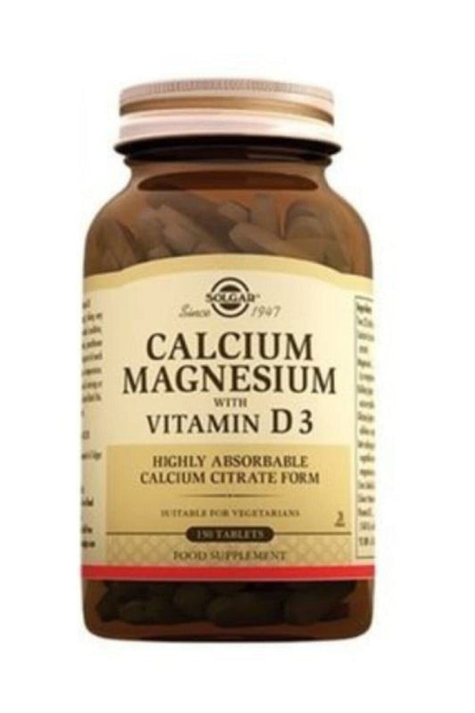 Solgar Calcium Magnesium with Vitamin D3-150 Tablets, Pack of 2 - Promotes Healthy Bones, Supports Nerve & Muscle Function - Non-GMO, Gluten Free, Kosher - 60 Total Servings