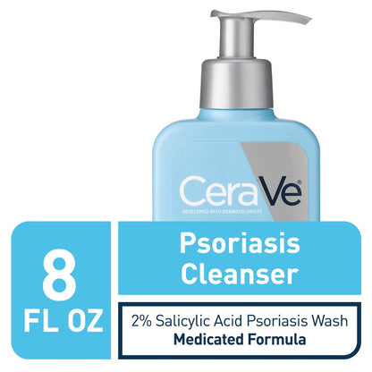 CeraVe Psoriasis Cleanser with Salicylic Acid and Lactic Acid, 8oz