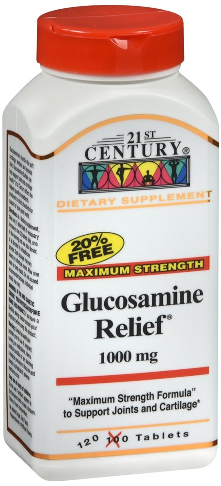 21st Century Glucosamine Relief 1000mg Tablets, Joint Support, 120ct