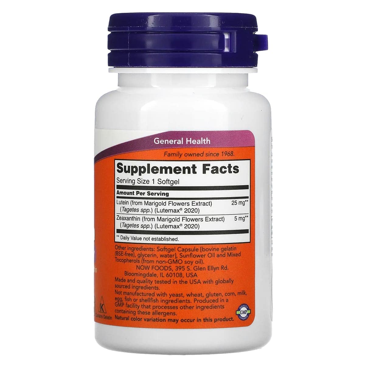 Now Supplements, Lutein & Zeaxanthin with 25 mg Lutein and 5 mg Zeaxanthin, 60 Softgels (2 Pack)